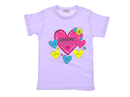 Kız Çocuk T-Shirt Kalp Baskılı
