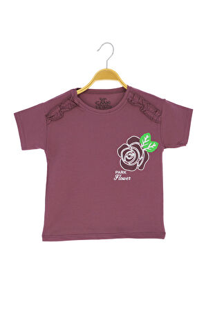 Kız Çocuk T-Shirt Baskılı Fırfırlı
