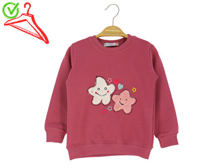 Kız Çocuk Sweatshirt Yıldız Baskılı