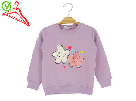 Kız Çocuk Sweatshirt Yıldız Baskılı
