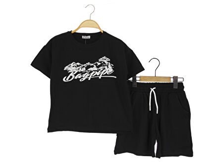 Kız Çocuk Şortlu Takım Baskılı