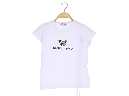 Kız Çocuk Büzgülü T-Shirt