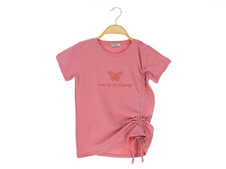 Kız Çocuk Büzgülü T-Shirt