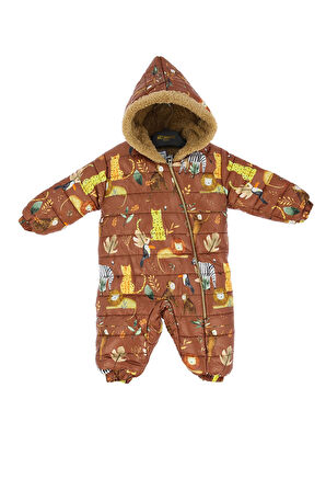 Erkek Bebek Tulum Safari Baskılı