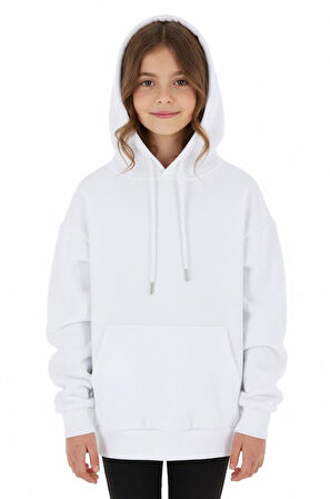 Kız Çocuk Sweatshirt Kapüşonlu Şardonlu Kışlık
