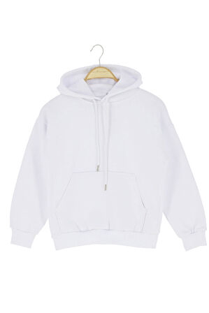 Kız Çocuk Sweatshirt Kapüşonlu Şardonlu Kışlık