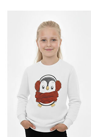 Kız Çocuk Sweatshirt Baskılı Şardonlu Kışlık