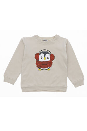 Kız Çocuk Sweatshirt Baskılı Şardonlu Kışlık