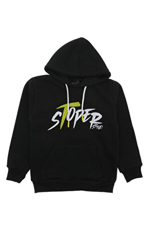 Erkek Çocuk Sweatshirt Kapüşonlu Baskılı 3 İplik Şardonlu