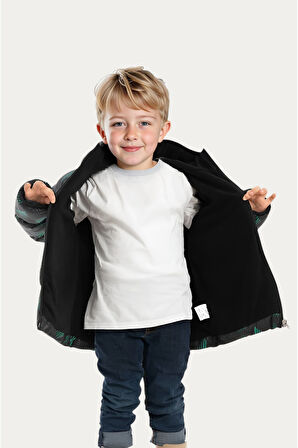 Erkek/Kız Çocuk Kapüşonlu Su ve Rüzgar Geçirmez Cepli Kışlık Şişme Mont