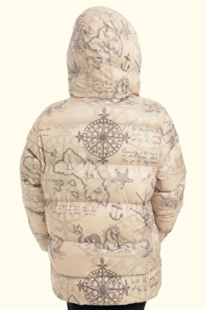 Erkek/Kız Çocuk Kapüşonlu Su ve Rüzgar Geçirmez Cepli Kışlık Şişme Mont