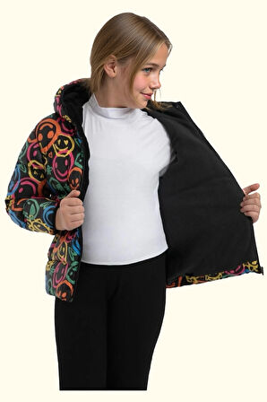 Erkek/Kız Çocuk Kapüşonlu Su ve Rüzgar Geçirmez Cepli Kışlık Şişme Mont