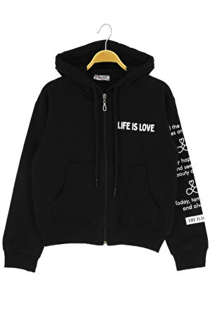 Kız çocuk Hırka Baskılı Kışlık Şardonlu