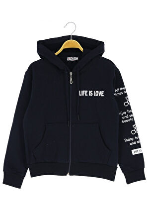 Kız çocuk Hırka Baskılı Kışlık Şardonlu