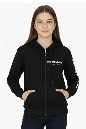 Kız çocuk Hırka Baskılı Kışlık Şardonlu