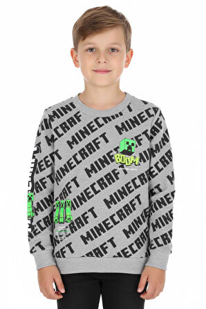 Erkek Çocuk Sweatshirt Minecraft Baskılı
