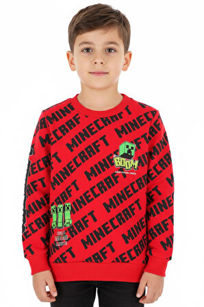 Erkek Çocuk Sweatshirt Minecraft Baskılı
