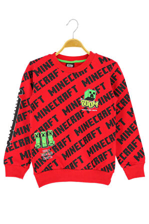 Erkek Çocuk Sweatshirt Minecraft Baskılı
