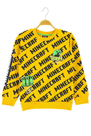 Erkek Çocuk Sweatshirt Minecraft Baskılı