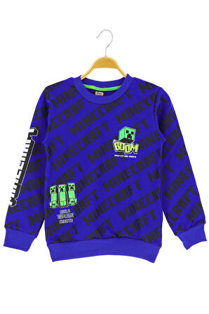 Erkek Çocuk Sweatshirt Minecraft Baskılı