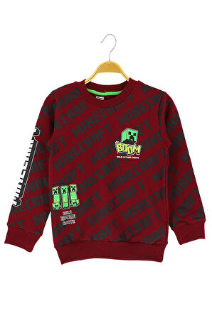 Erkek Çocuk Sweatshirt Minecraft Baskılı