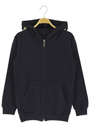 Erkek çocuk hırka 2 iplik şardonlu arkası baskılı