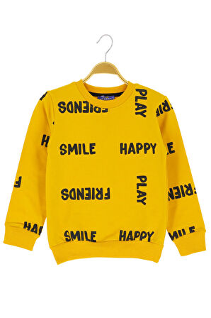 Erkek çocuk swatshirt 2 iplik şardonlu baskılı