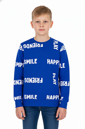 Erkek çocuk swatshirt 2 iplik şardonlu baskılı