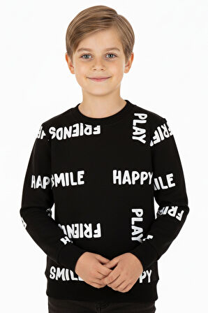 Erkek çocuk swatshirt 2 iplik şardonlu baskılı