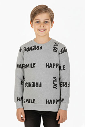 Erkek çocuk swatshirt 2 iplik şardonlu baskılı