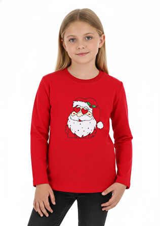 Kız Çocuk Bluz 2 İplik Şardonlu Baskılı Noellik