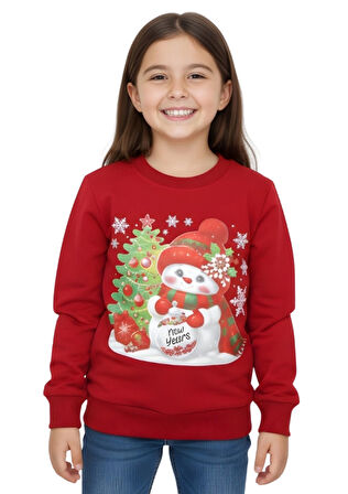Kız Çocuk Sweatshirt 2 İplik Şardonlu Baskılı Noellik