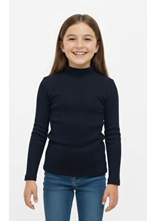 Kız/Erkek Çocuk Bluz Balıkçı Yaka Fitilli