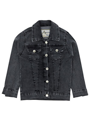 Kız Çocuk Kot Ceket Barbie Baskılı