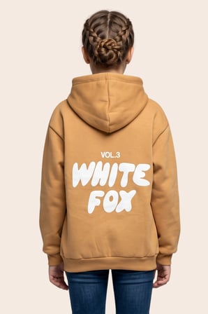 Kız Çocuk Sweatshirt Kapüşonlu Baskılı 3 iplik Şardonlu Polarlı %100 Pamuk
