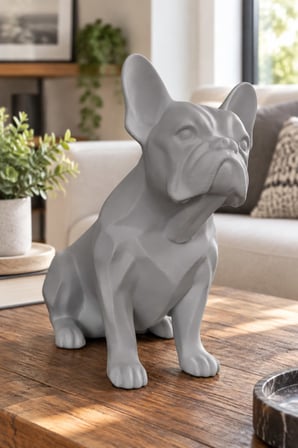 Fransız Bulldog Figürlü Dekoratif Biblo - 19cm