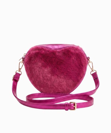 Chocogirl Shiny Heart Peluş Fuşya Renk Kız Çocuk Çantası
