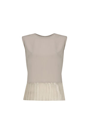 Kadın Inci Düğme Detaylı Peplum Bluz FRN1102  