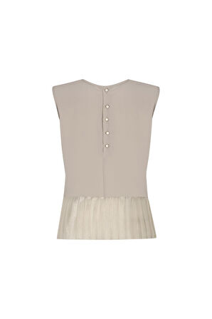 Kadın Inci Düğme Detaylı Peplum Bluz FRN1102  