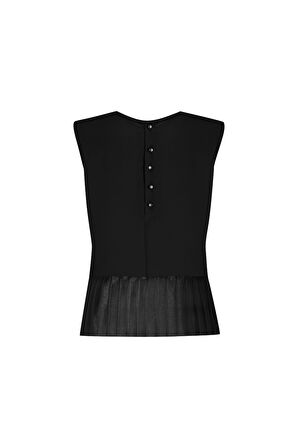 Kadın Inci Düğme Detaylı Peplum Bluz FRN1102  