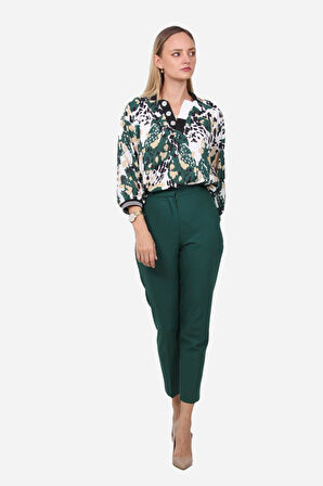 Kadın Leopar Desenli Bluz FRN1106    