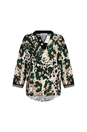 Kadın Leopar Desenli Bluz FRN1106    