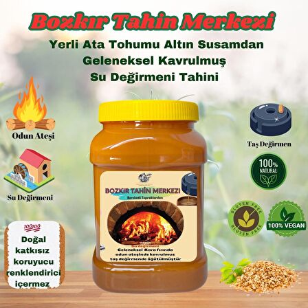 Bozkır Tahin Merkezi Yerli Ata Tohumu Altın Susam Tahini (Kavrulmuş) 930 gr ( su değirmeni)