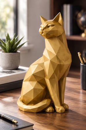Asil Kedi Figürlü Dekoratif Biblo