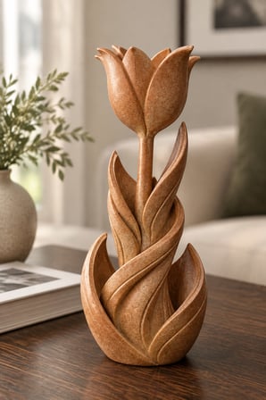 Spiral Lale Çiçeği Figürlü Dekoratif Biblo