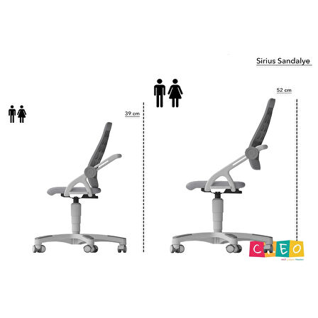 Creo Mobili Sirius Derinlik ve Yükseklik Ayarlı Çalışma Sandalyesi - Sarı / Sarı