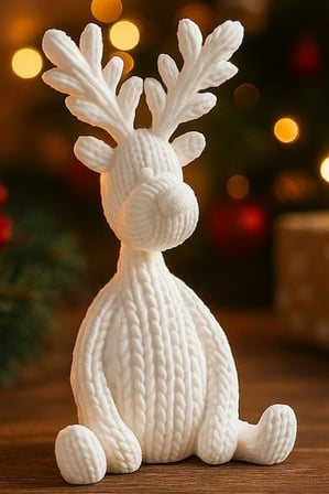 Örgü Geyik Figürü – Rahatlatıcı Noel Dekorasyonu
