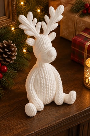 Örgü Geyik Figürü – Rahatlatıcı Noel Dekorasyonu