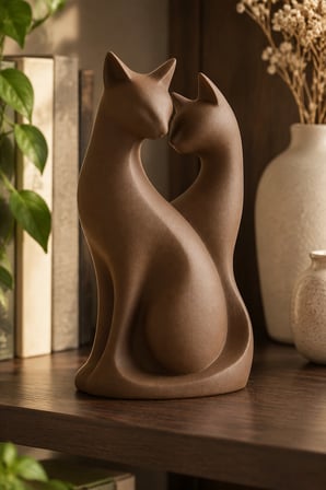 Kedi Çifti Biblo — Minimalist Dekorasyon