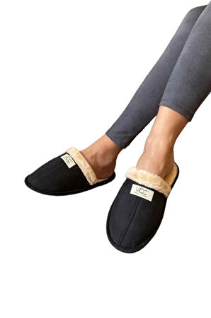 Unisex Peluşlu Ev Terliği SİYAH